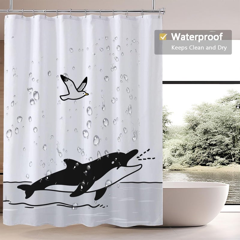 LLSCL Fabric Shower Curtain Liner with Magnets, Waterproof Hotel Quality, 72 x 72 Machine Washable - Image 3